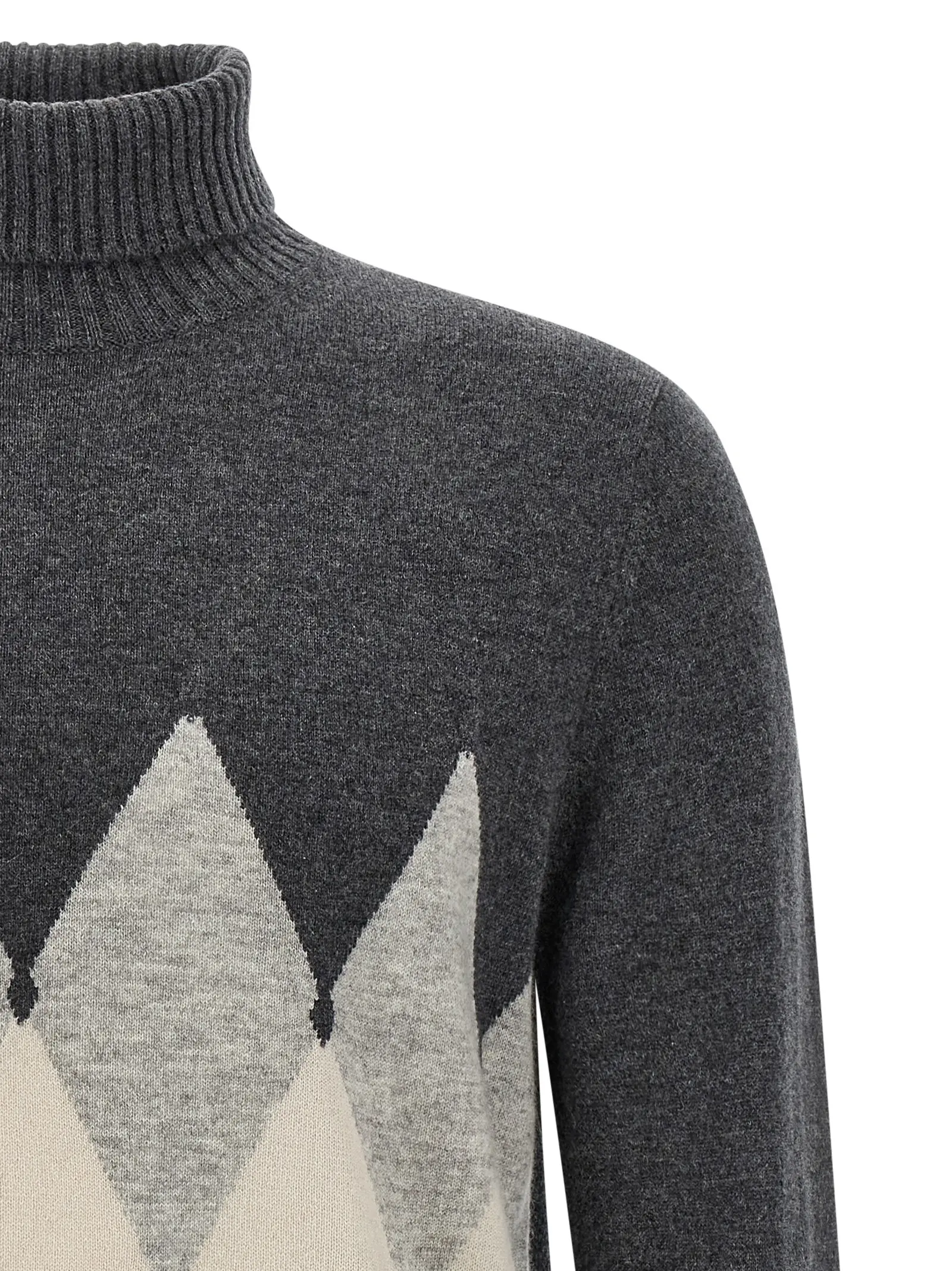Водолазка Ballantyne Argyle Сіра 3 Argyle turtleneck Man BALLANTYNE Gray
