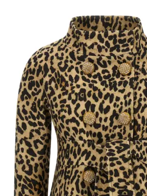 Coat Valentino Garavani animal print cloth Woman VALENTINO GARAVANI Brown