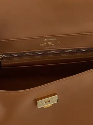 'My Sicily' handbag 95% calf leather 5% pvc DOLCE & GABBANA Brown