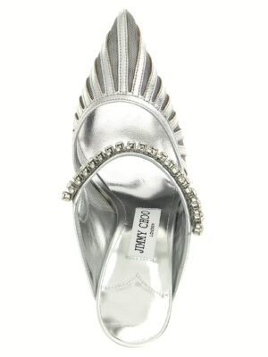 'Bing' mules 82% lh 5% sa 5% pl 5% me 3% cr JIMMY CHOO Silver