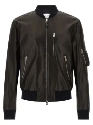 Leather bomber jacket GIVENCHY Black