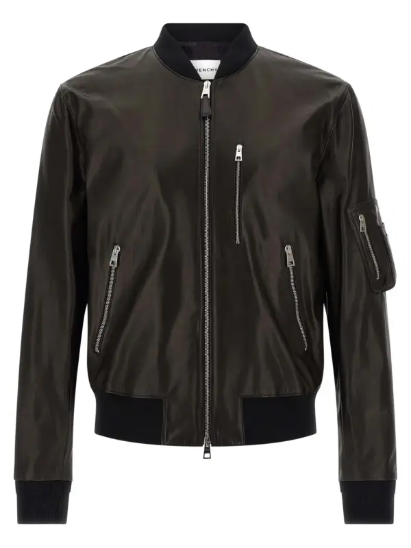 Leather bomber jacket GIVENCHY Black