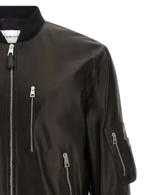Leather bomber jacket Man GIVENCHY Black