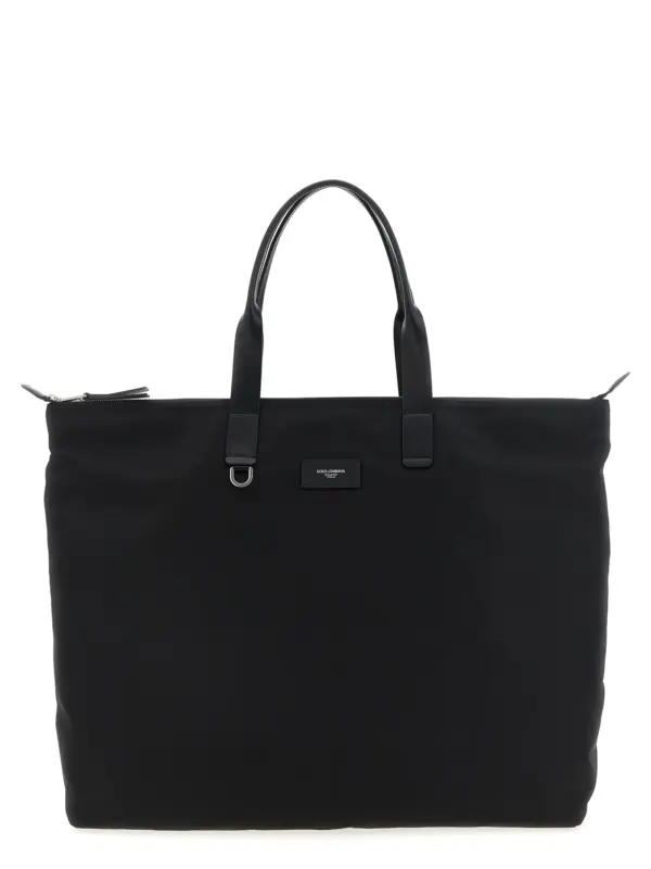 Big logo patch shopping bag DOLCE & GABBANA Black