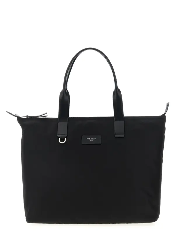 Media logo patch shopping bag DOLCE & GABBANA Black