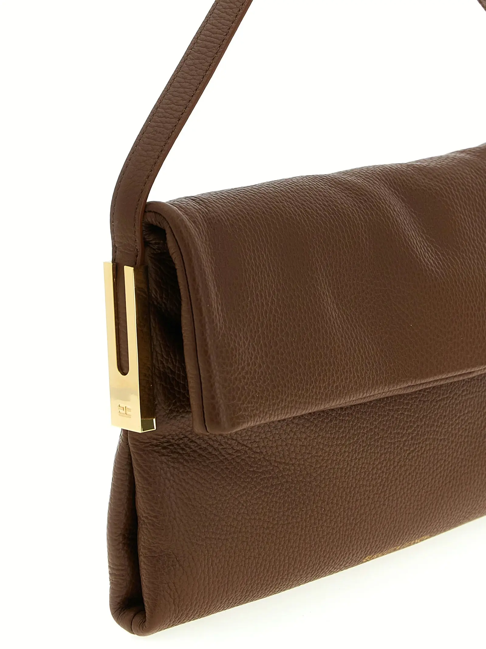 Сумка крос-боді з логотипом Elisabetta Franchi Коричнева 3 Logo shoulder bag Woman ELISABETTA FRANCHI Brown