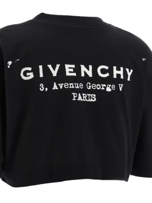 Cropped T-shirt 100% cotton GIVENCHY Black