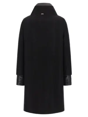 Lamé thread and wool coat CA000590D334709300 HERNO Black