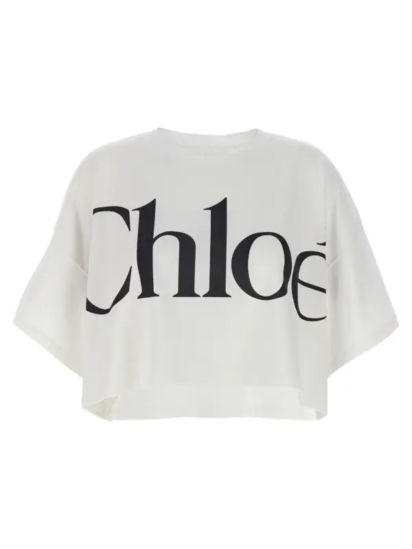 Logo crop T-shirt CHLOÉ White/Black