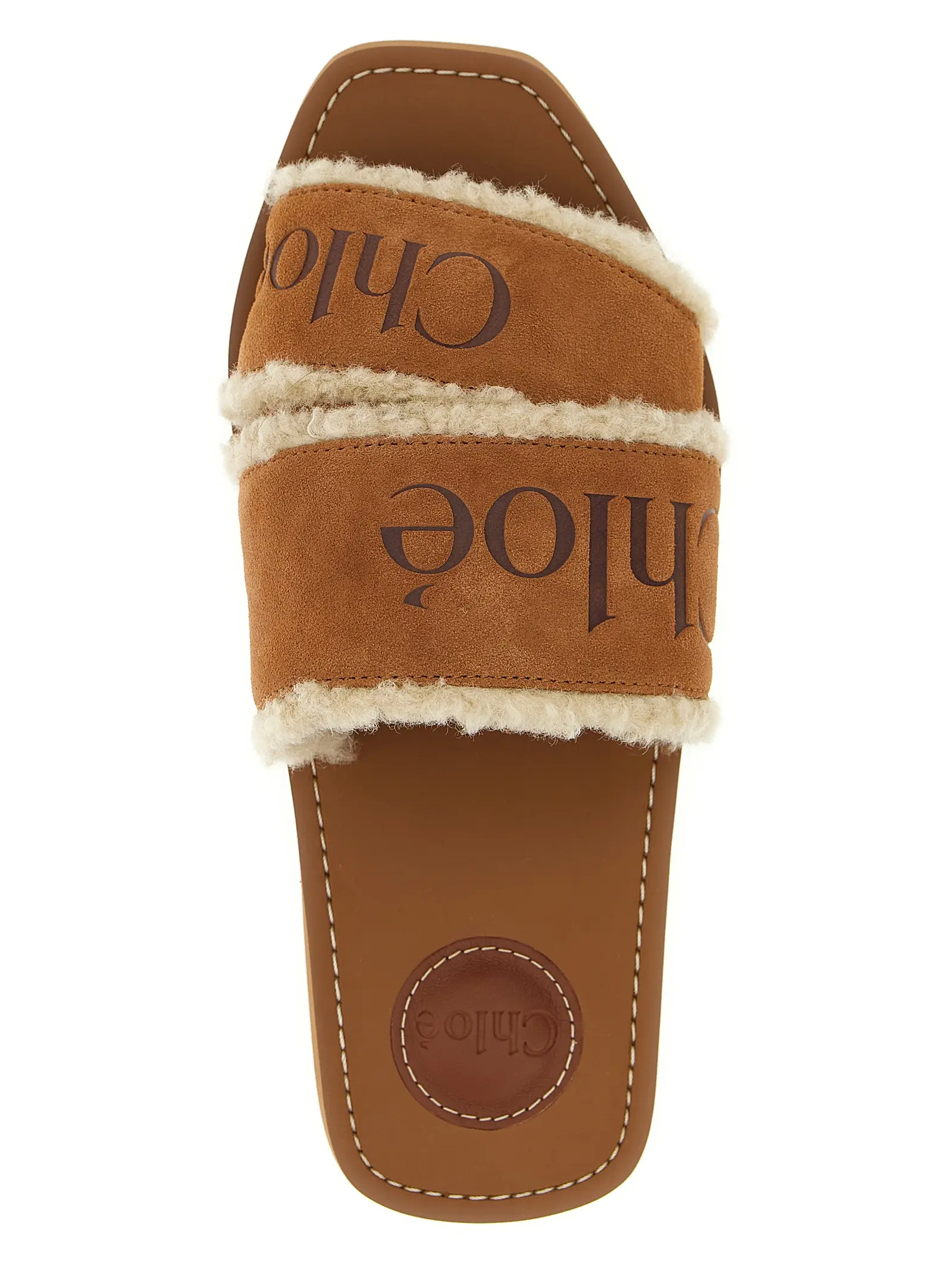 Босоніжки Chloé Woody Коричневі 4 'Woody' sandals 100% calfskin leather (Bos Taurus) CHLOÉ Brown