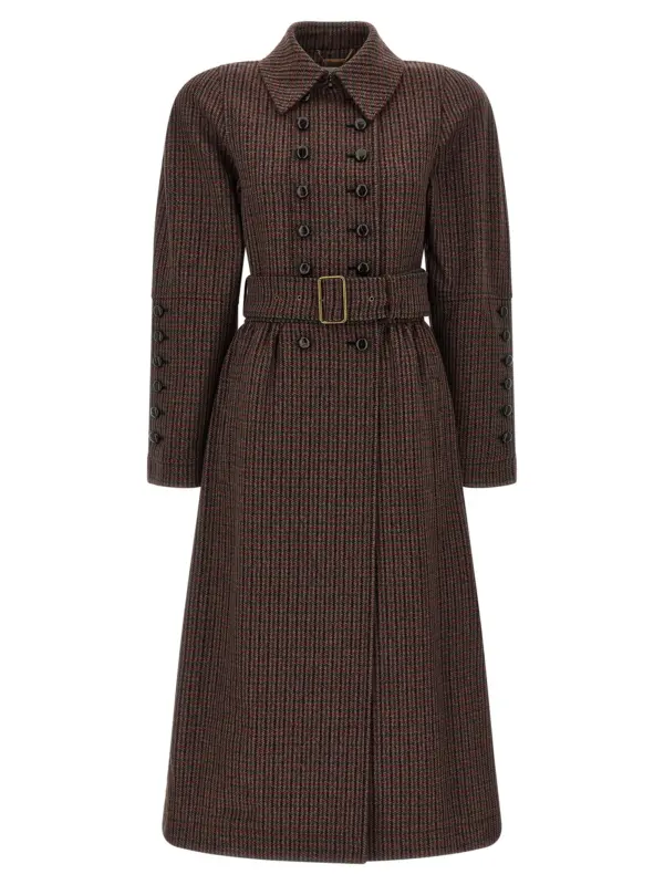 Double-breasted coat CHLOÉ Brown