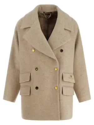 Double-breasted coat ELISABETTA FRANCHI White