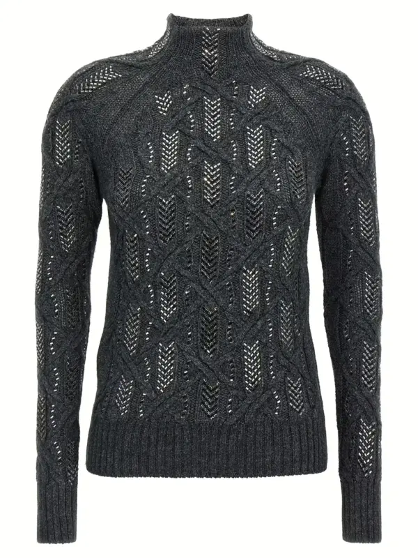 Crystal braid sweater ERMANNO SCERVINO Gray