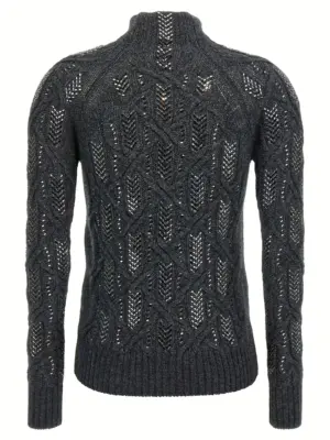 Crystal braid sweater D475M300CTJZWM4516 ERMANNO SCERVINO Gray