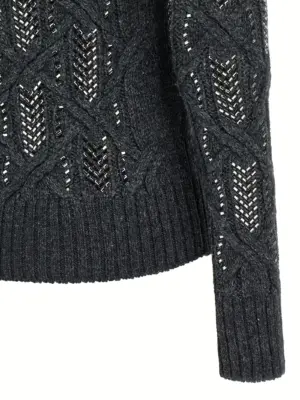 Crystal braid sweater 70% virgin wool 30% acrylic ERMANNO SCERVINO Gray