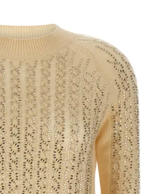 Baguette studded sweater Woman ERMANNO SCERVINO Beige
