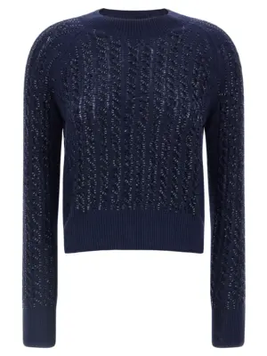 Baguette studded sweater ERMANNO SCERVINO Blue