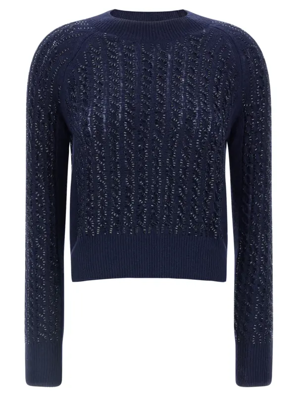 Baguette studded sweater ERMANNO SCERVINO Blue