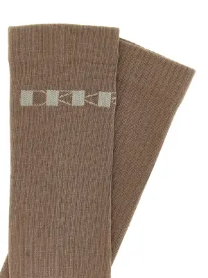 Jacquard logo socks Woman DRKSHDW Beige