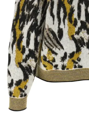 Animalier motif sweater 53% polyamide 29% alpaca wool 13% wool 5% cotton MISSONI Multicolor
