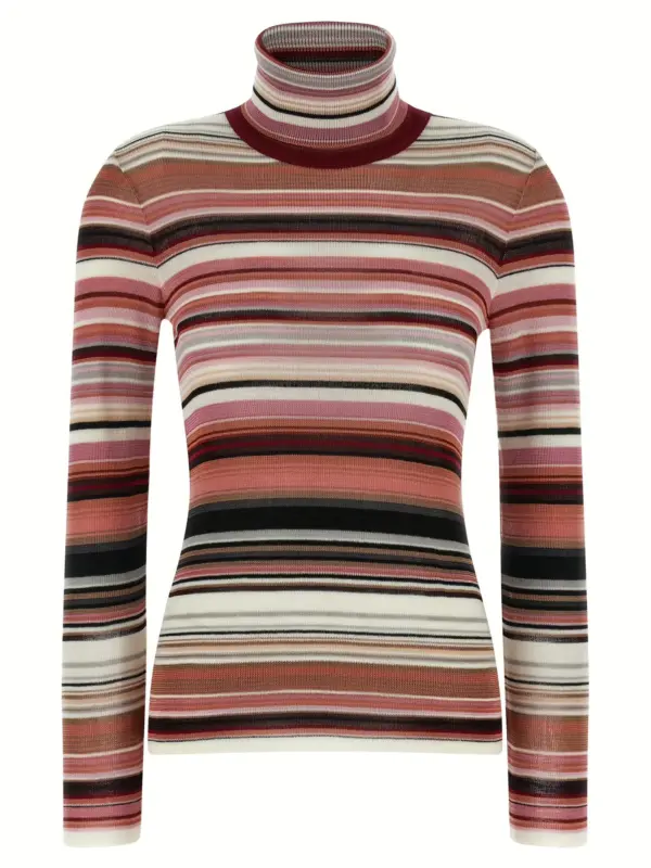 Striped turtleneck sweater MISSONI Pink
