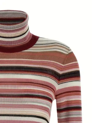 Striped turtleneck sweater Woman MISSONI Pink