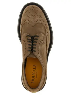 Dovetail lace up shoes 100% calfskin leather (Bos Taurus) DOUCAL'S Beige