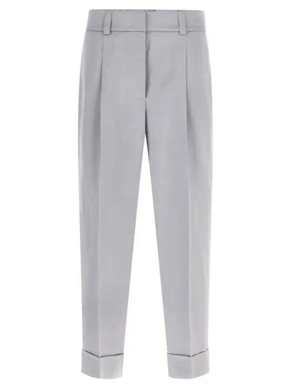Satin pants PESERICO Gray