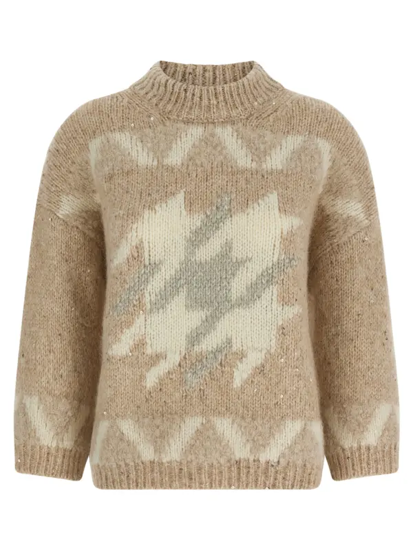 'Punto Luce' embroidery sweater PESERICO Beige