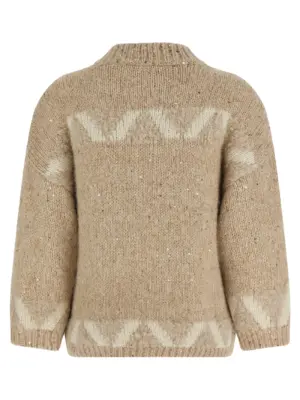 'Punto Luce' embroidery sweater E99015F03R9243A44A PESERICO Beige
