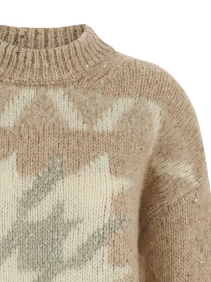 'Punto Luce' embroidery sweater Woman PESERICO Beige