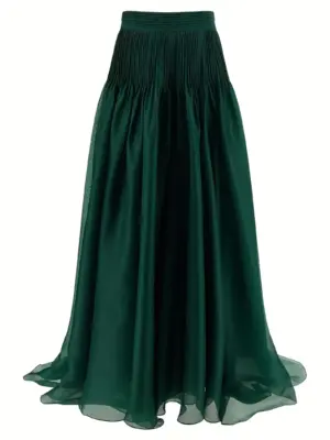 'Pintucked Organza' skirt CAROLINA HERRERA Green