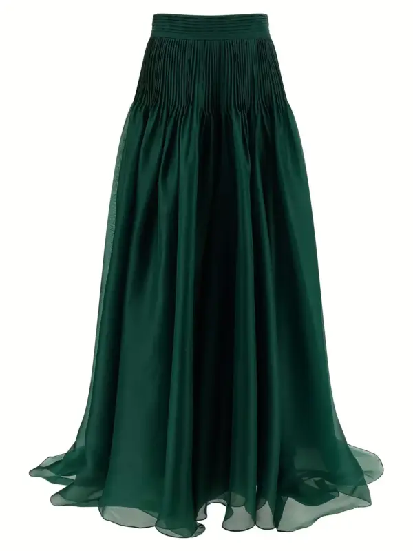 'Pintucked Organza' skirt CAROLINA HERRERA Green