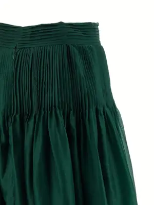 'Pintucked Organza' skirt 100% silk CAROLINA HERRERA Green