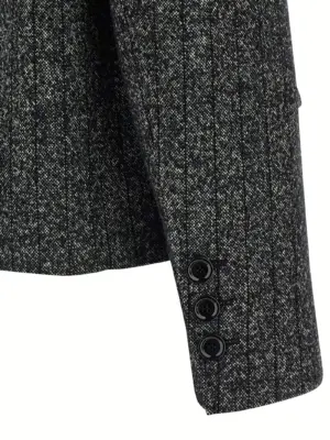 Striped wool blazer 1% EA 16% PA 35% WO 48% WV DOLCE & GABBANA White/Black