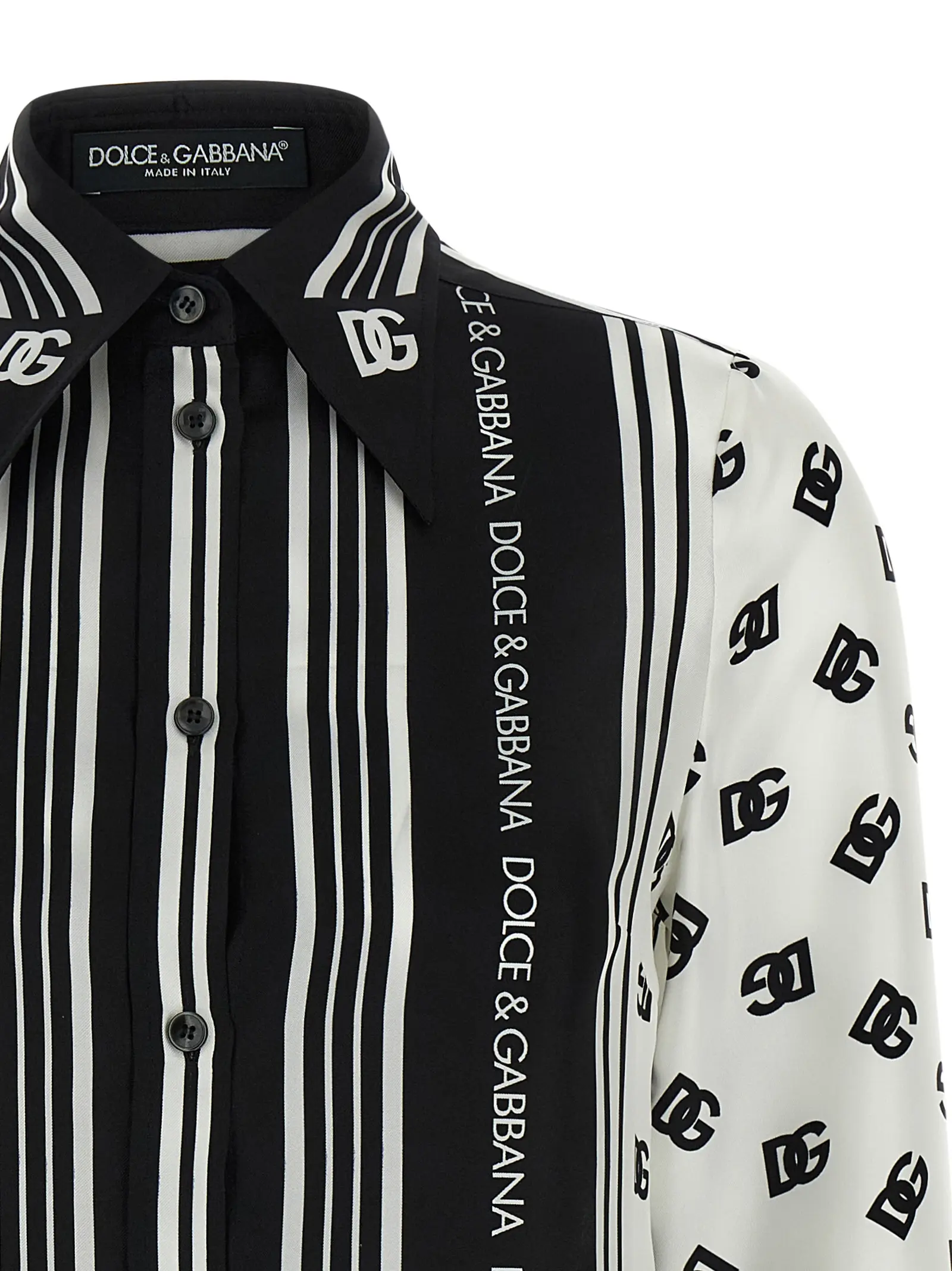 Сорочка DG print Dolce Gabbana Чорно-біла 3 DG print shirt Woman DOLCE & GABBANA White/Black
