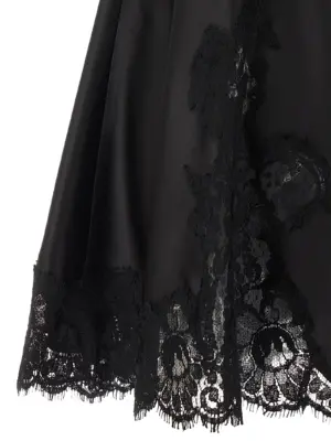 Satin and lace dress 77% silk 15% cotton 5% polyamide 3% elastane DOLCE & GABBANA Black
