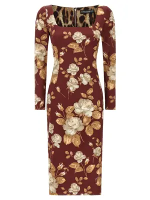 Rose print dress DOLCE & GABBANA Multicolor