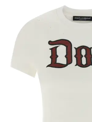 Used effect cotton t-shirt Woman DOLCE & GABBANA White