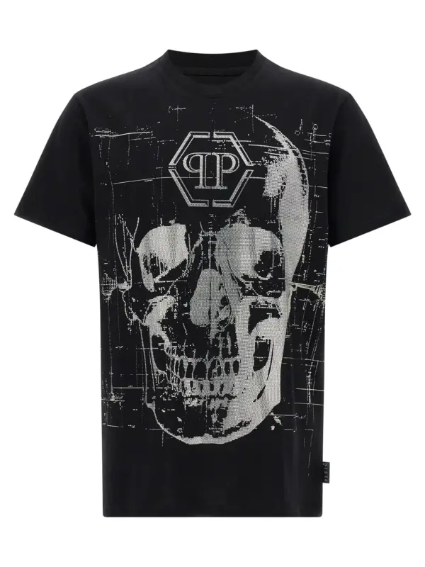 'Skull Strass' T-shirt PHILIPP PLEIN Black