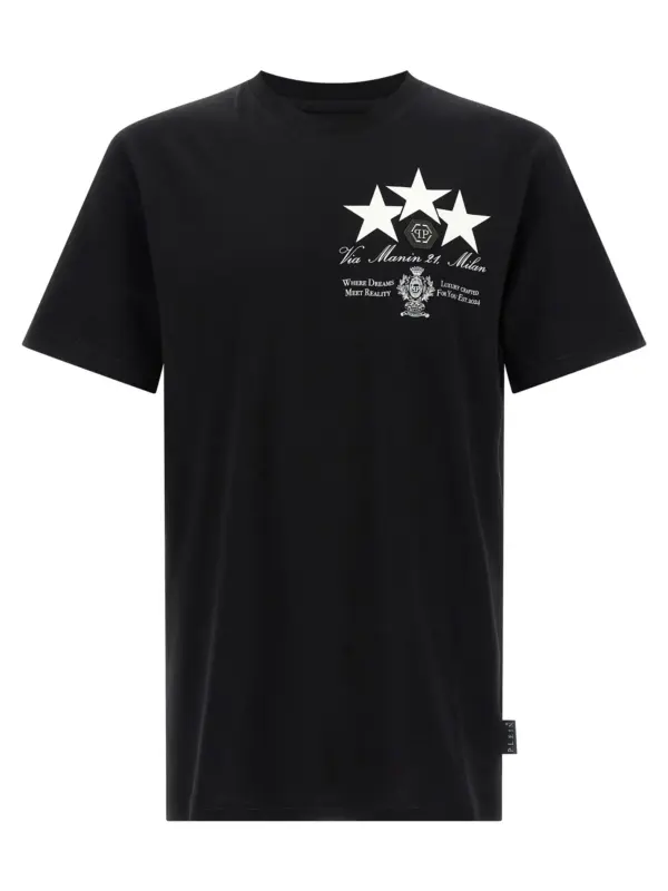 Print and patch t-shirt PHILIPP PLEIN Black