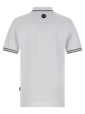 'Skull & Bones' polo shirt FAECMTK8485PTE003N01OF PHILIPP PLEIN White/Black