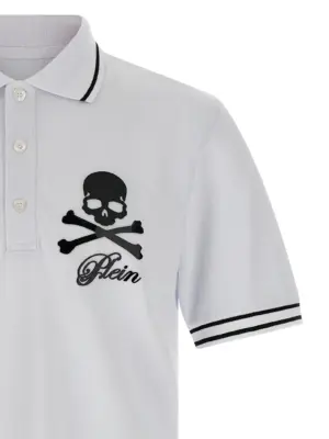 'Skull & Bones' polo shirt Man PHILIPP PLEIN White/Black