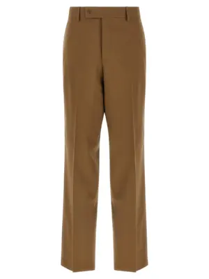 Gabardine wool trousers FENDI Brown