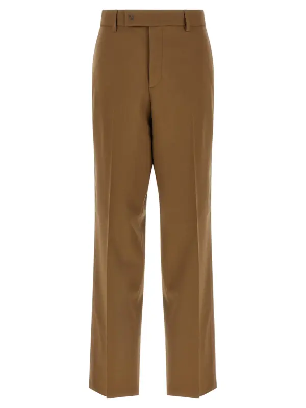 Gabardine wool trousers FENDI Brown