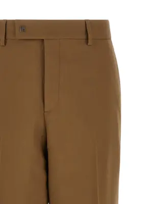 Gabardine wool trousers Man FENDI Brown