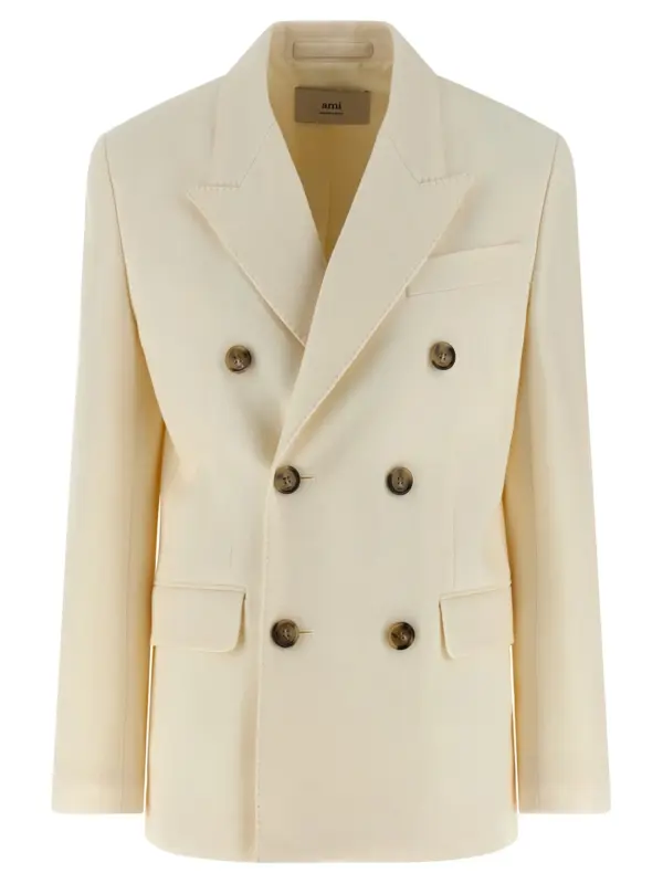 Wool blazer AMI PARIS White