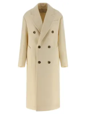 Double-breasted coat AMI PARIS White