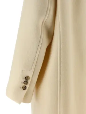 Double-breasted coat 100% virgin wool AMI PARIS White