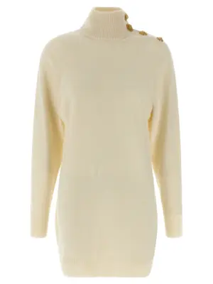 Cashmere wool dress BALMAIN Beige